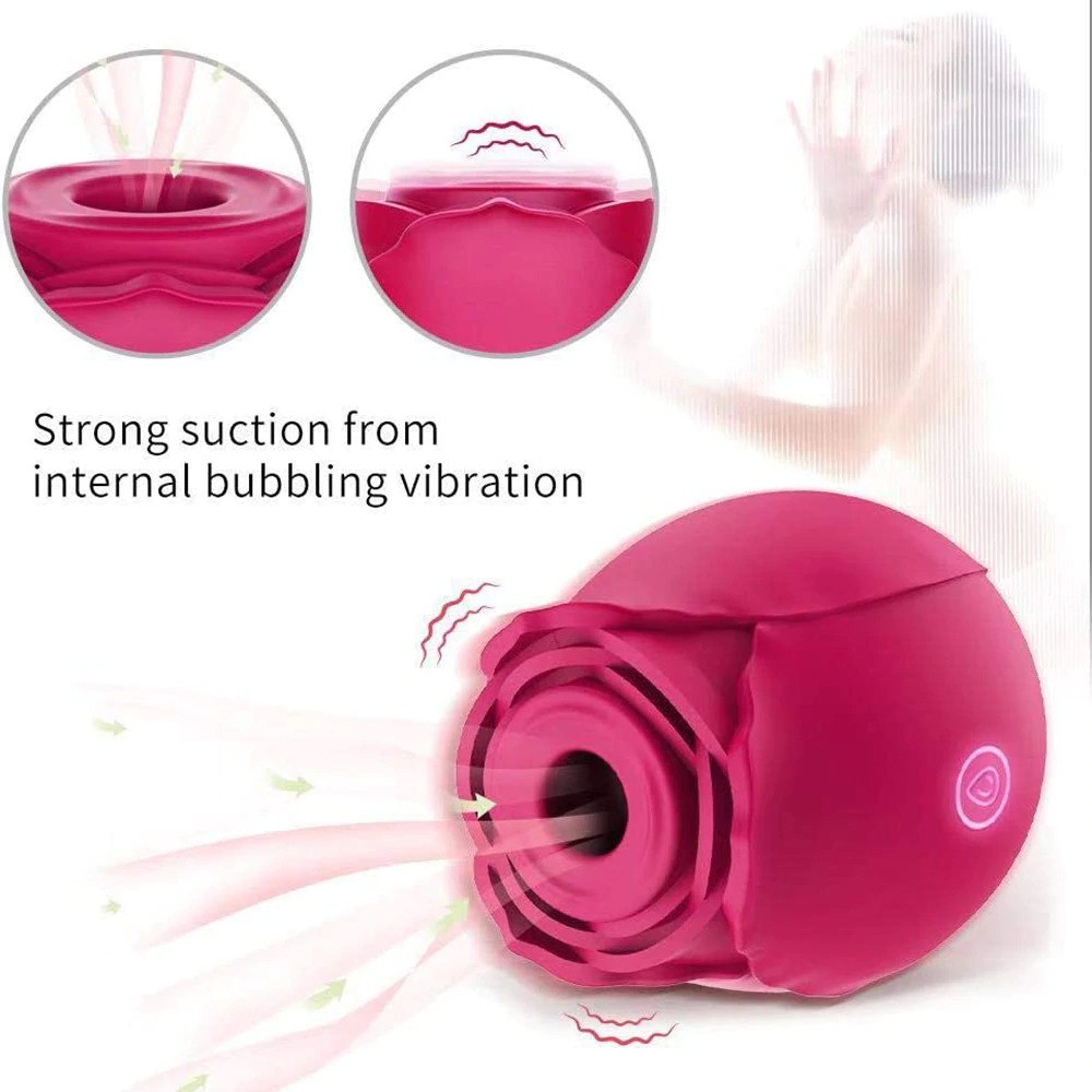 rose toy with strong suction from internal bubbling vibration