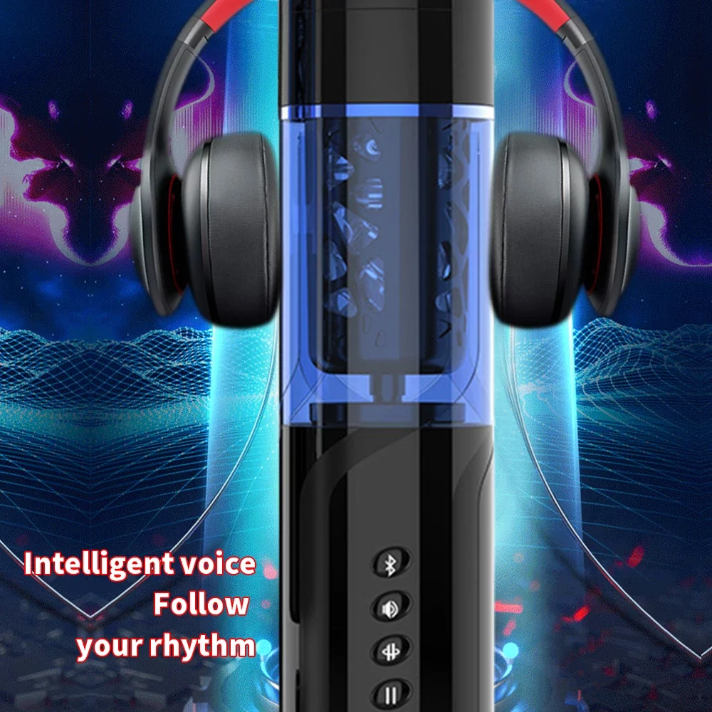 Intelligent voice control adult toy with headphones for rhyt