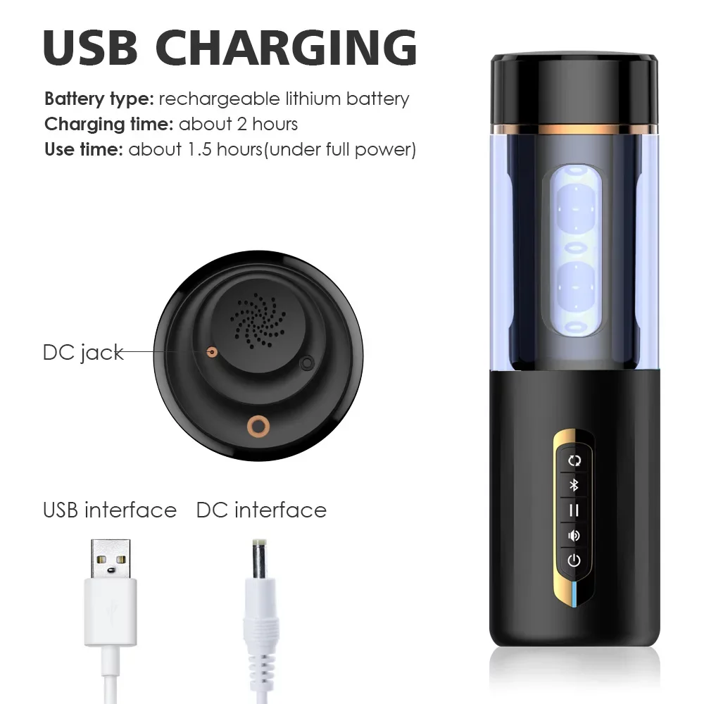 USB charging details and ports for rechargeable adult toy.