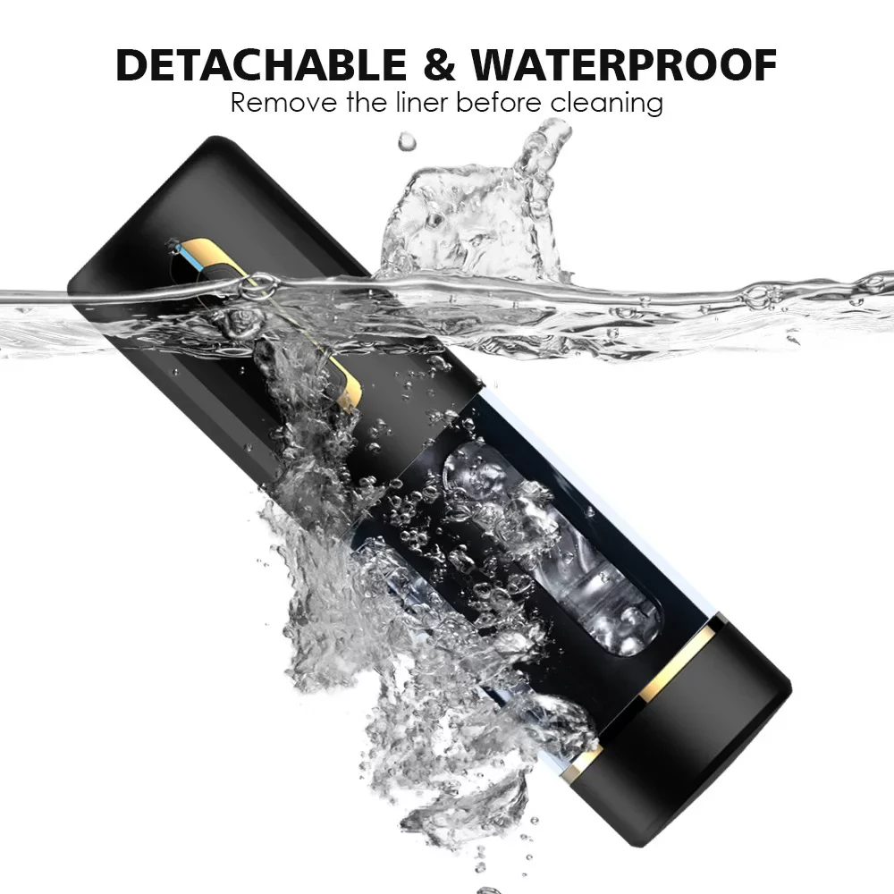 Waterproof adult toy with detachable liner for easy cleaning