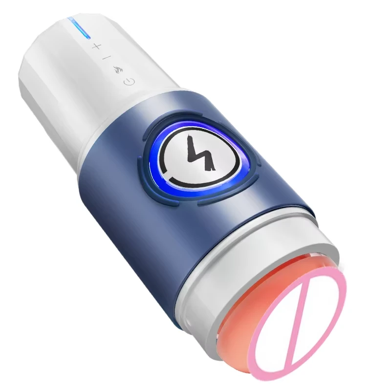 Self Heating Male Sex Toy - Thrusting Masturbation Cup (ABS/TPE) 10 automatic male sex toy cup