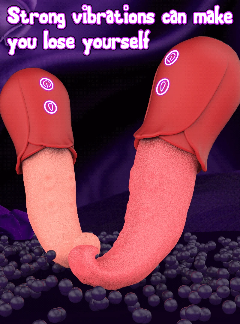 Clitoral Sucking Licking Tongue Vibrator - Silicone 11 battery operated tongue clit vibrator