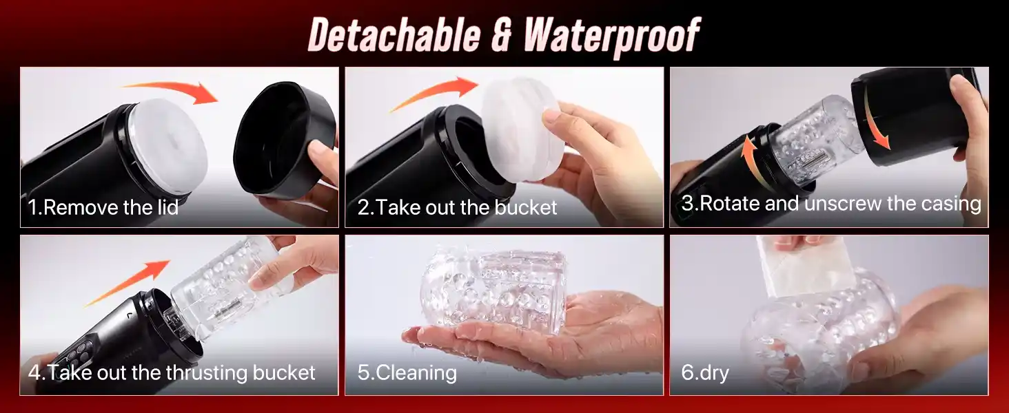 Automatic Thrusting Rotating Male Masturbator - AI Sync, LCD Display 12 battery powered male masturbator black