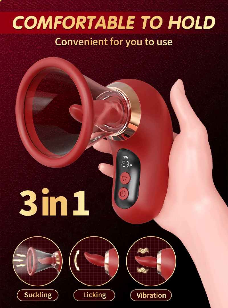 Clitoral Tongue Licking Vibrating Toy - Silicone Vibrator 11 battery powered tongue action vibrator