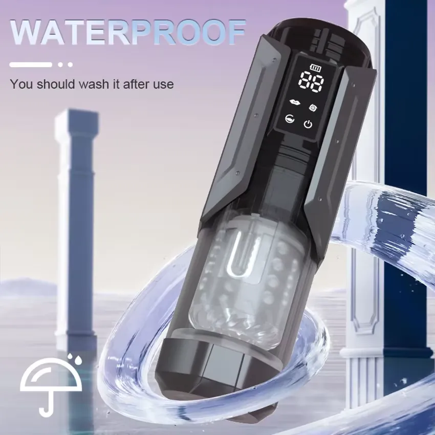 Sex Toys Male Masturbation - Thrusting, Heating Stroker 10 black abs plastic thrusting stroker