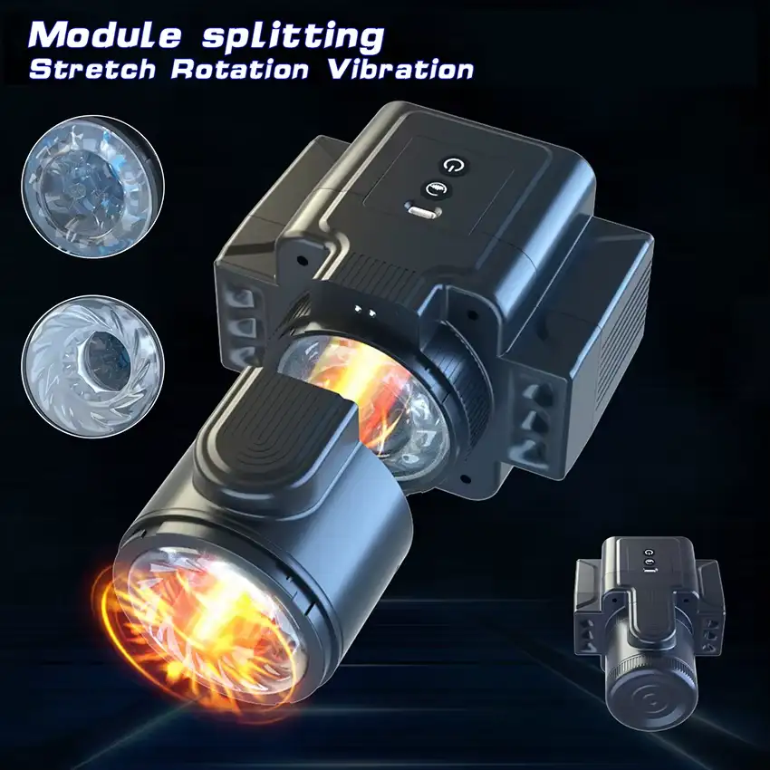 Adult Toys Male Masturbators - Thrusting, Rotating, Vibrating 7 black camera body masturbator realistic texture