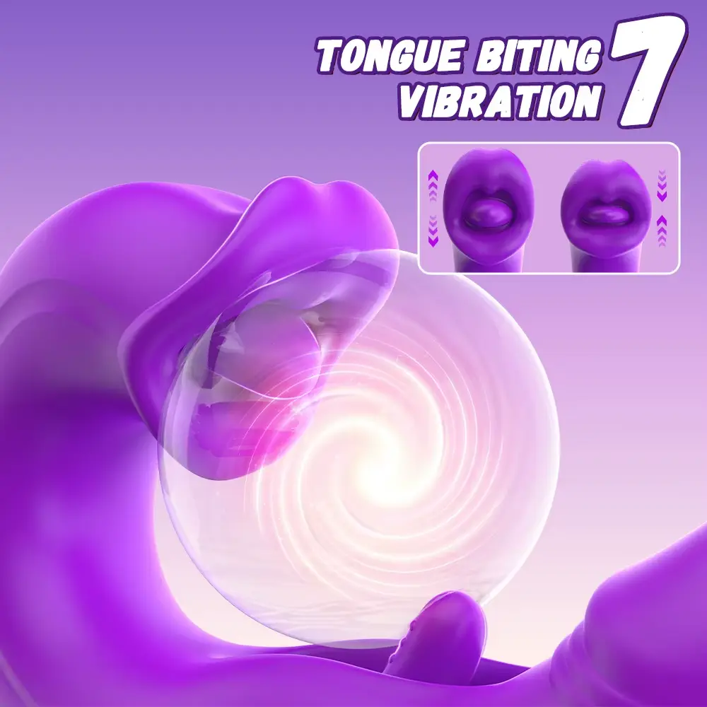 Clitoral Sucking Licking Tongue Vibrator - Silicone 13 clitoral tongue stimulator vibrating adult