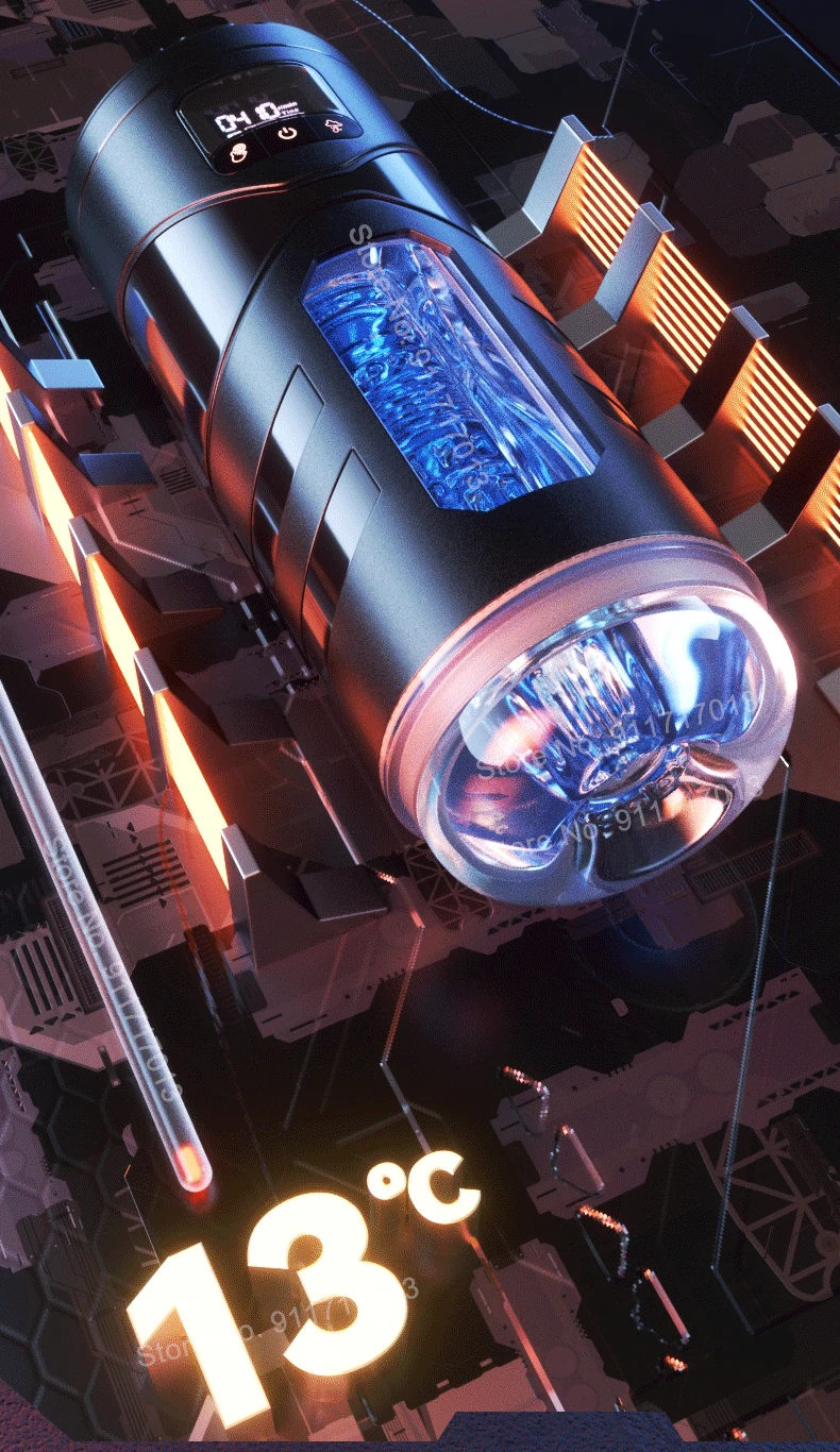 Male Masturbator - Heated Sucking Pocket (TPE) 7 detachable sleeve realistic tpe material