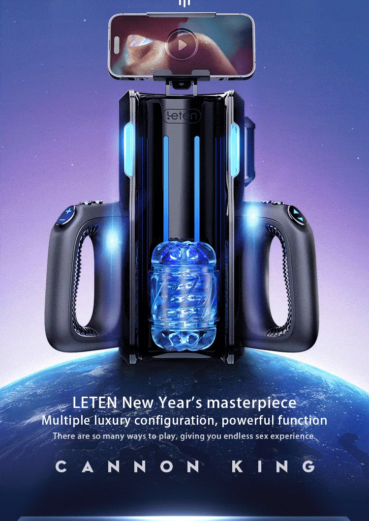 Leten Male Sex Toy - Thrusting Masturbator, Dual Sleeves 19 dual texture sleeve masturbation device