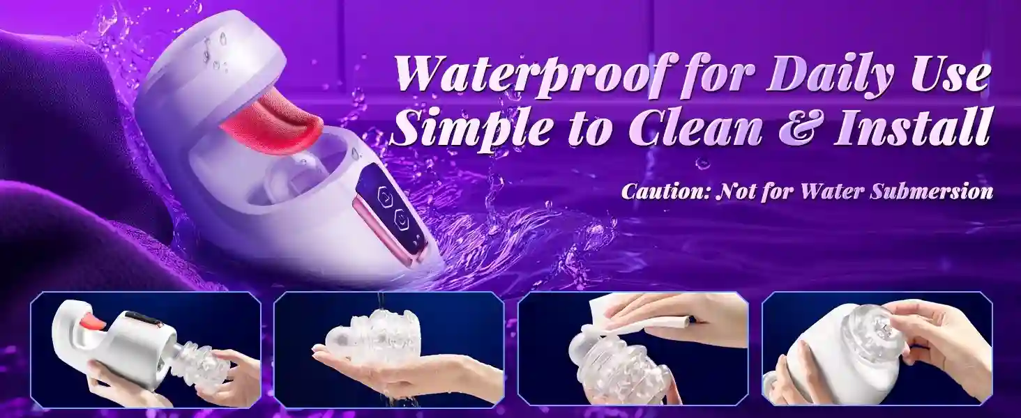 Male Masturbator Stroker - Thrusting, Tongue Licking (TPE) 7 electric male masturbator with tpe sleeve