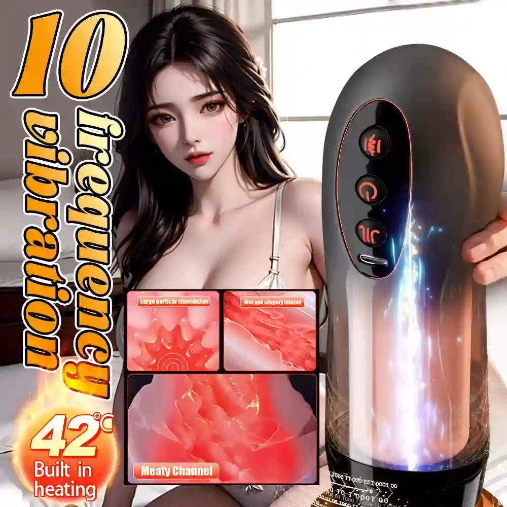 Vibrating Male Masturbator - Heating, Suction Cup (TPE) 11 electric masturbation cup for men