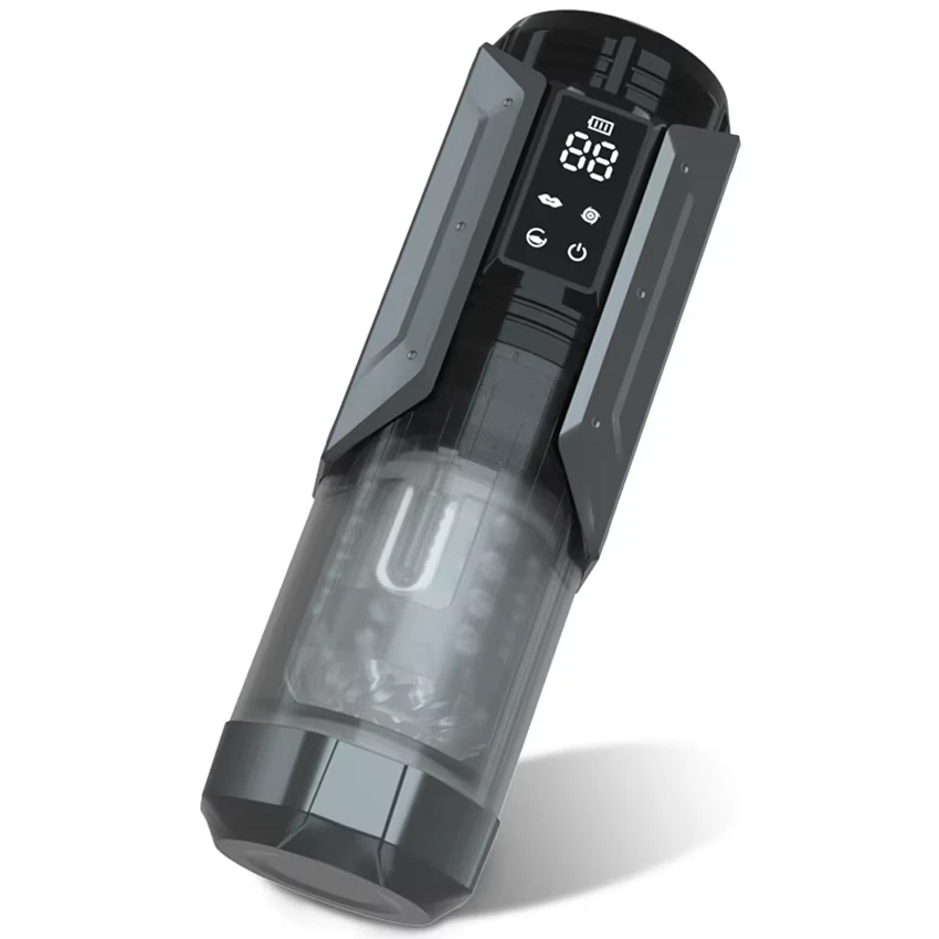 Sex Toys Male Masturbation - Thrusting, Heating Stroker 12 electric thrusting heating stroker black