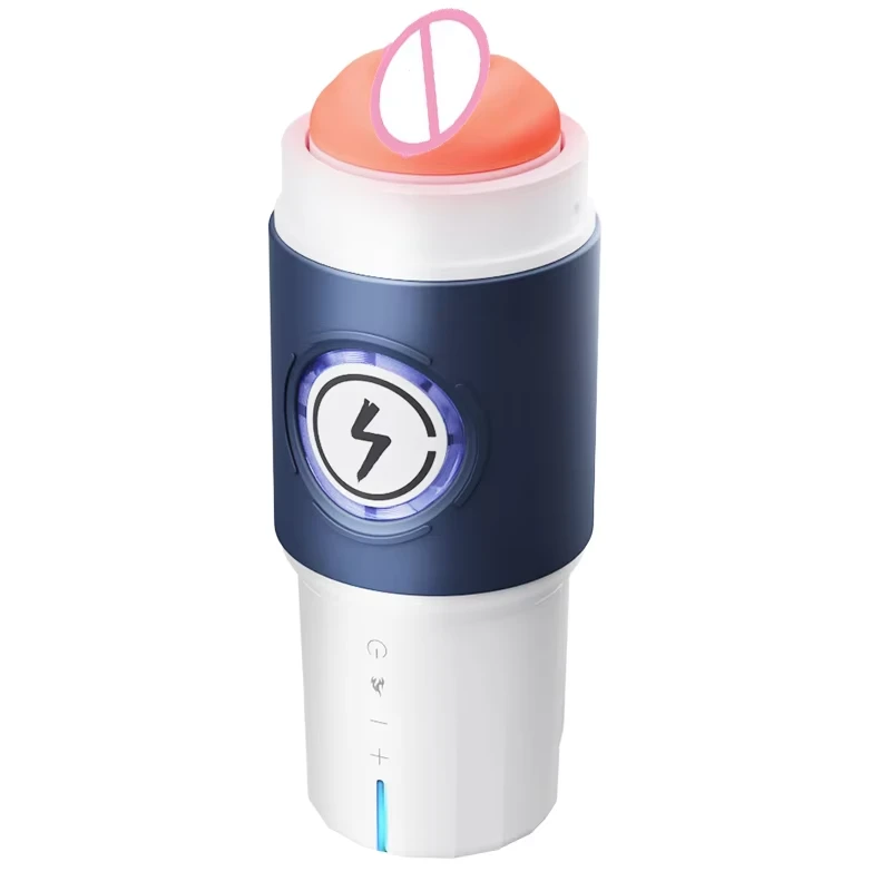 Self Heating Male Sex Toy - Thrusting Masturbation Cup (ABS/TPE) 12 electric thrusting stroker automatic heating
