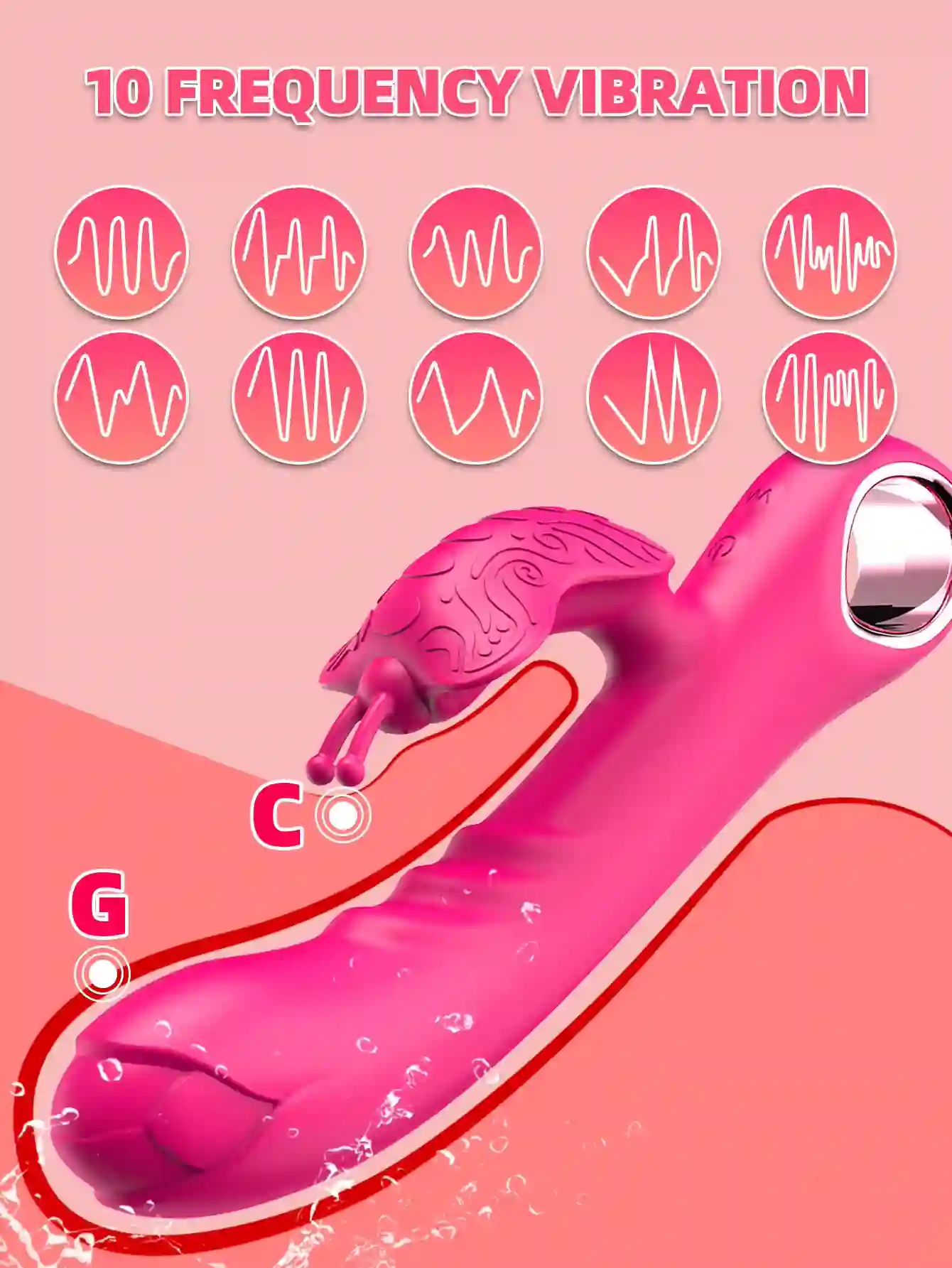 Sex Toys Rose Vibrator Dildo - Butterfly Clit Massager (Silicone) 15 ergonomic rose vibrator butterfly design