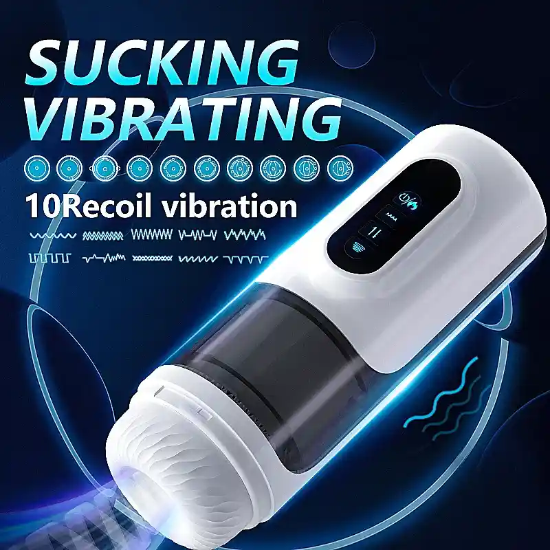 Automatic Male Masturbator - Telescopic, Sucking, Heating 5 heated and vibrating realistic stroker