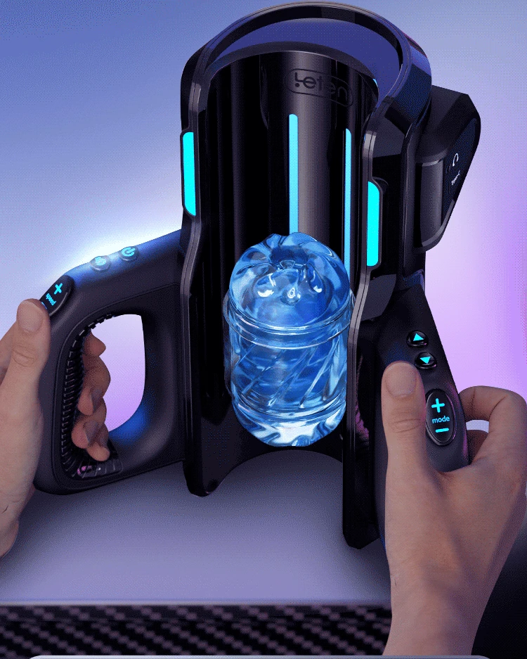 Leten Male Sex Toy - Thrusting Masturbator, Dual Sleeves 20 high speed motor masturbation device