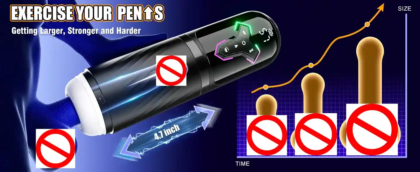 Sex Toys Masturbation Cups - Thrusting, Licking, Sucking (Silicone) 11 magnetic heating masturbation cup system