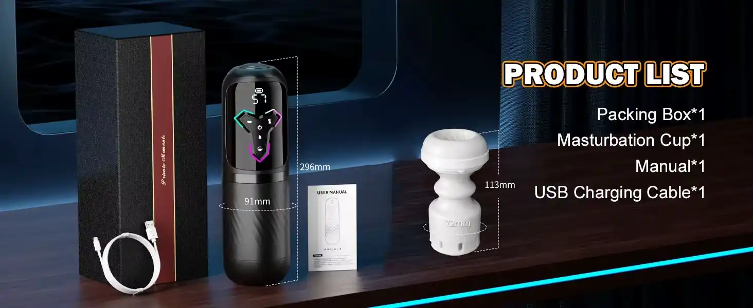 Sex Toys Masturbation Cups - Thrusting, Licking, Sucking (Silicone) 12 male masturbator cup licking sucking