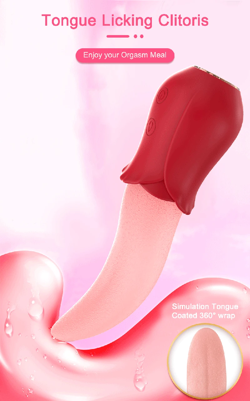 Clitoral Sucking Licking Tongue Vibrator - Silicone 18 mini tongue vibrator for clit play
