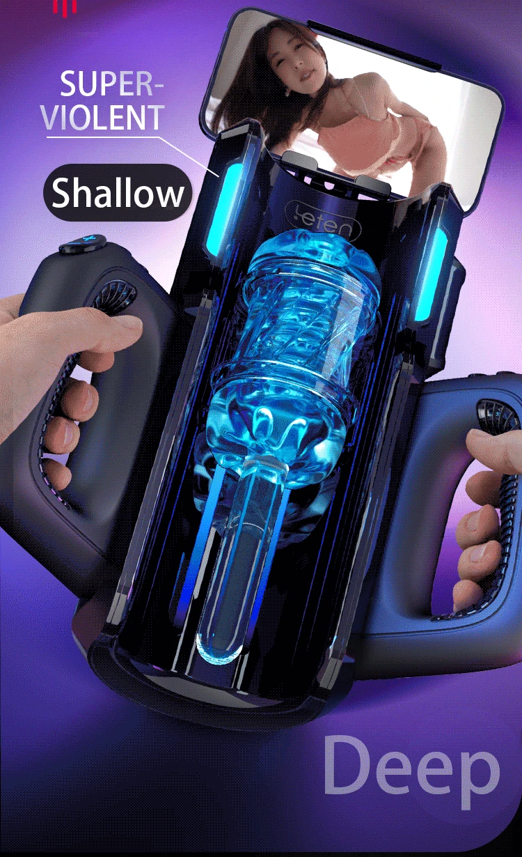 Leten Male Sex Toy - Thrusting Masturbator, Dual Sleeves 27 omyskystore com automatic piston thrusting male toy