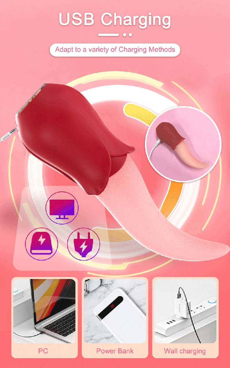 pink silicone tongue clitoral stimulator