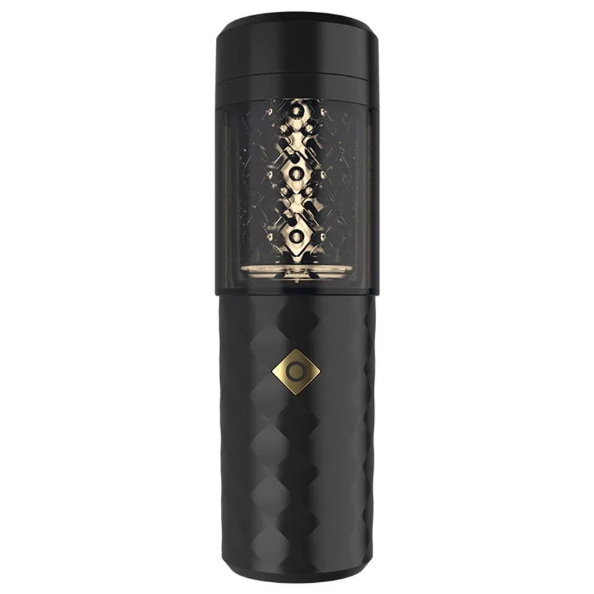 Automatic Male Masturbator Cup - 7 Thrust Modes, TPE Sleeve 14 plump channel male stroker ribbed texture