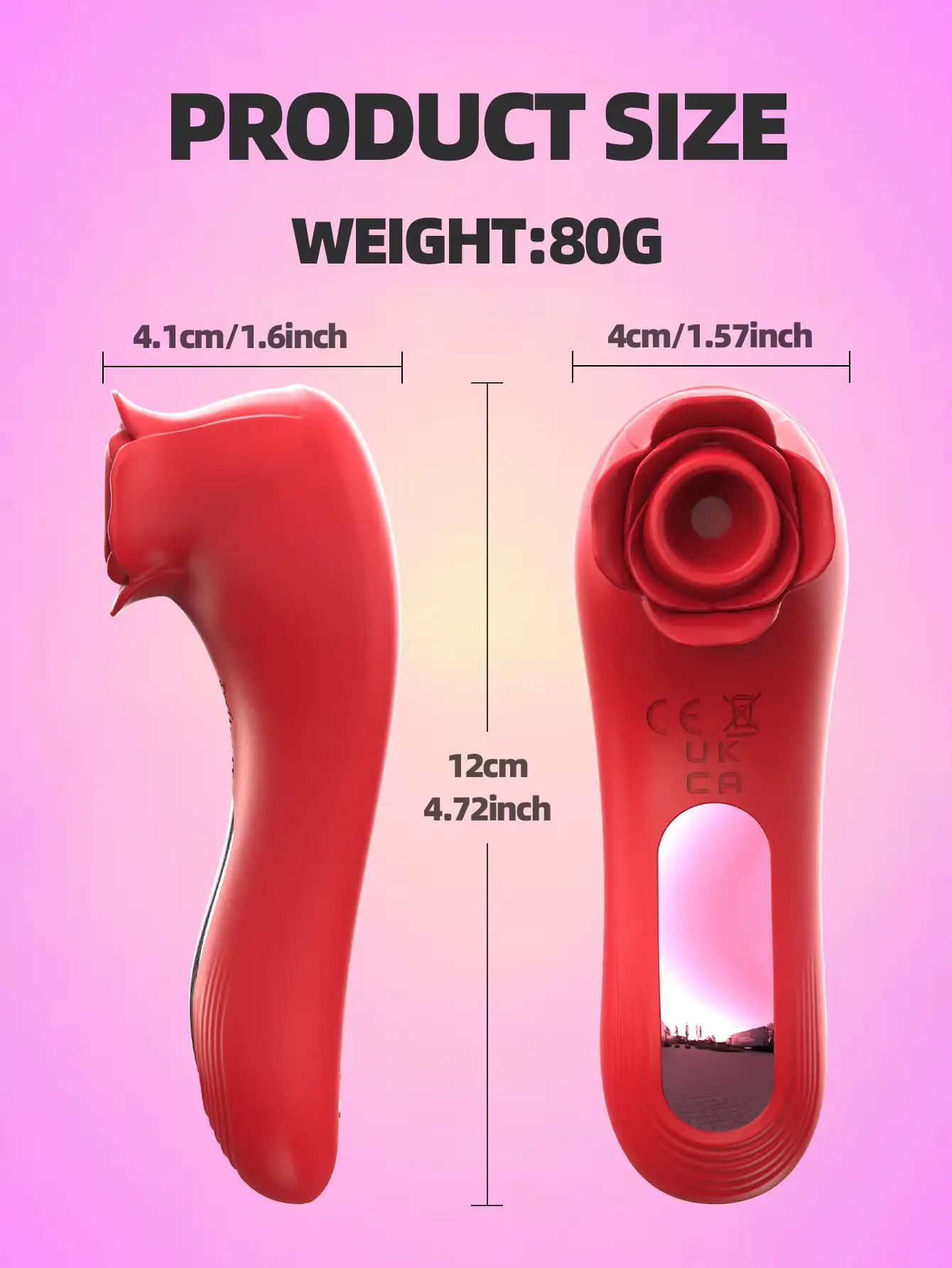 Clitoral Sucking Vibrator - Rose, Silicone, Mini 12 portable clit sucker rose toy