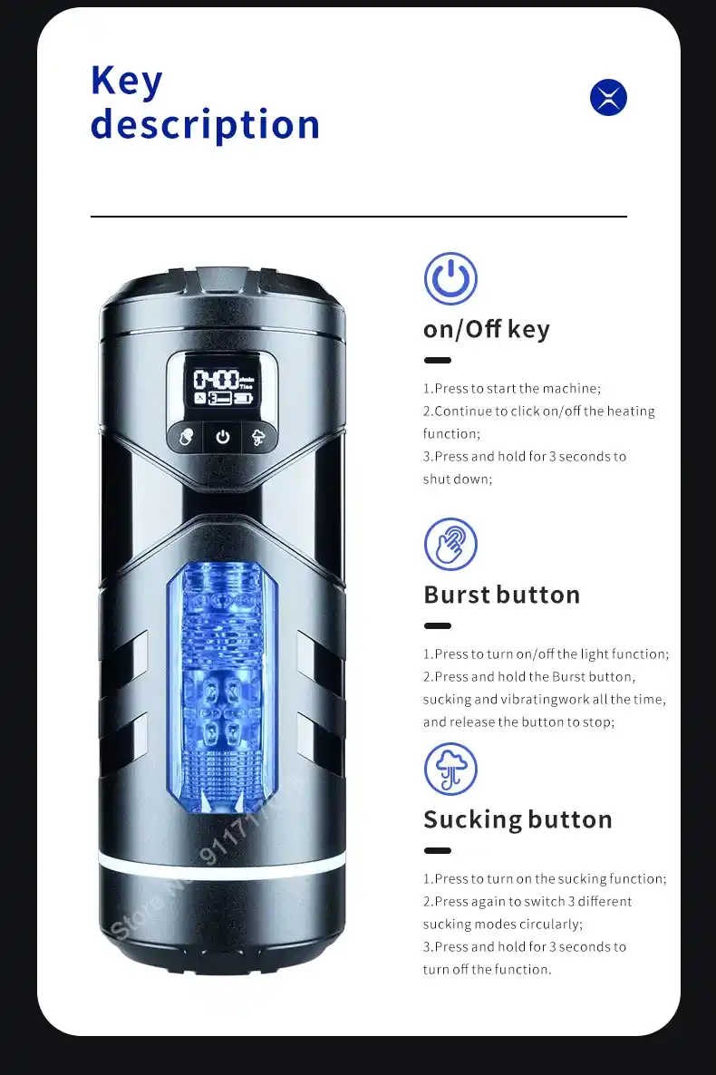 Male Masturbator - Heated Sucking Pocket (TPE) 24 realistic male masturbator cup texture