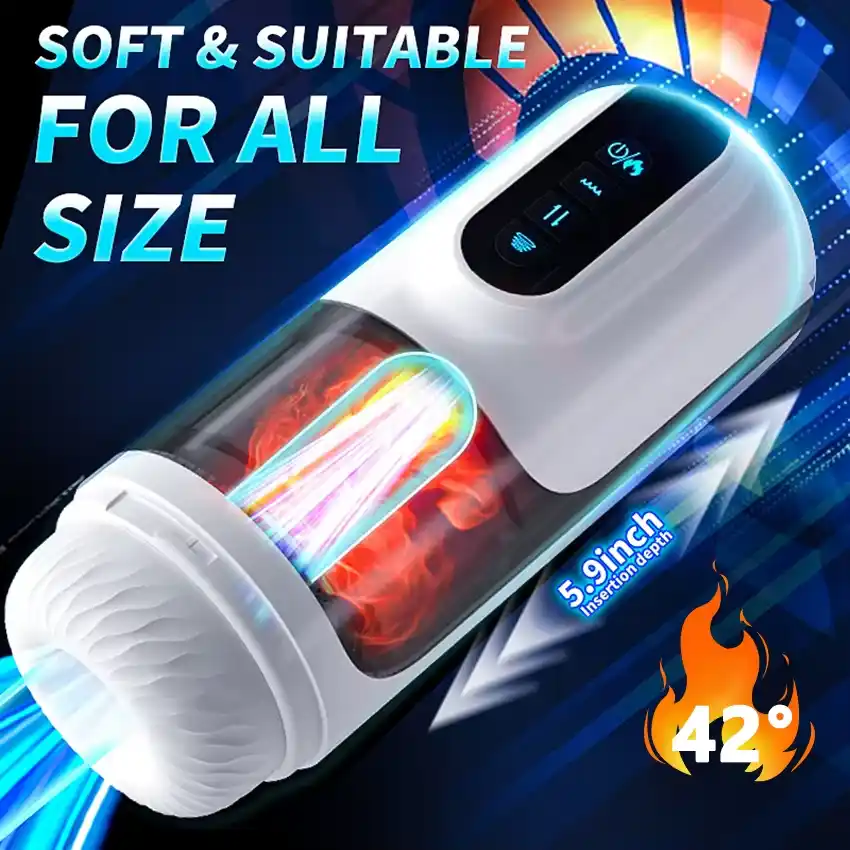 Automatic Male Masturbator - Telescopic, Sucking, Heating 17 realistic male masturbator multi function