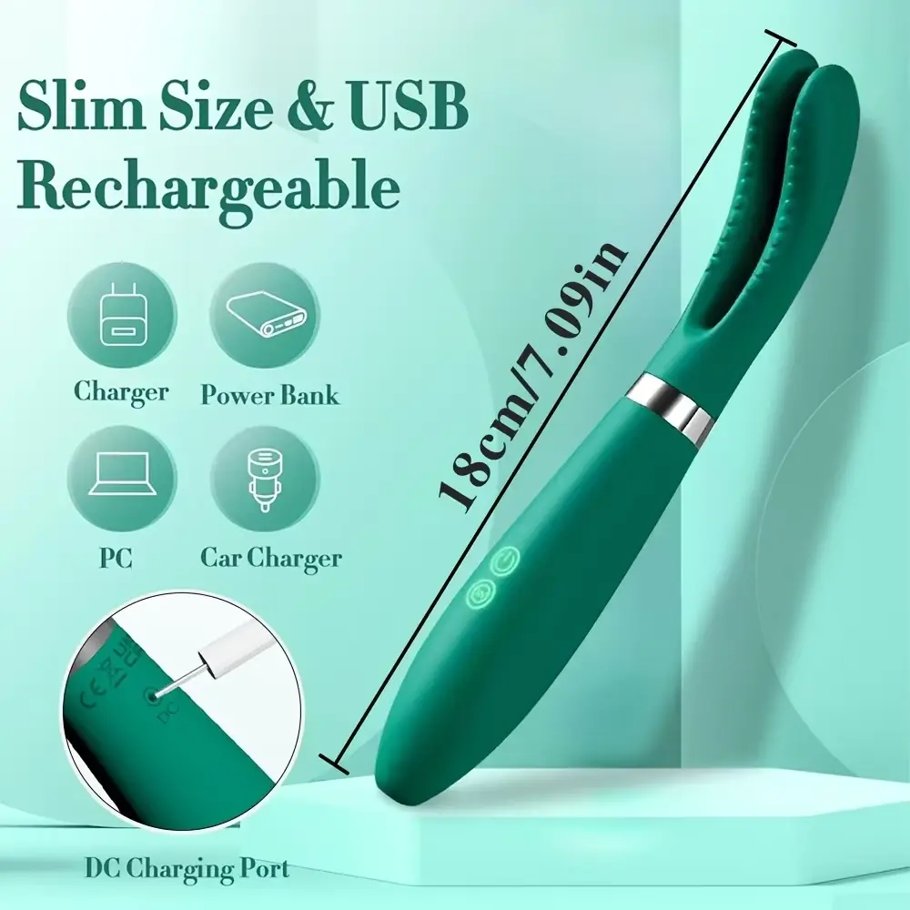 Female Vibrating Toys - Rabbit Clitoral Vibrator, 9 Modes (Silicone) 12 rechargeable rabbit vibrator for women