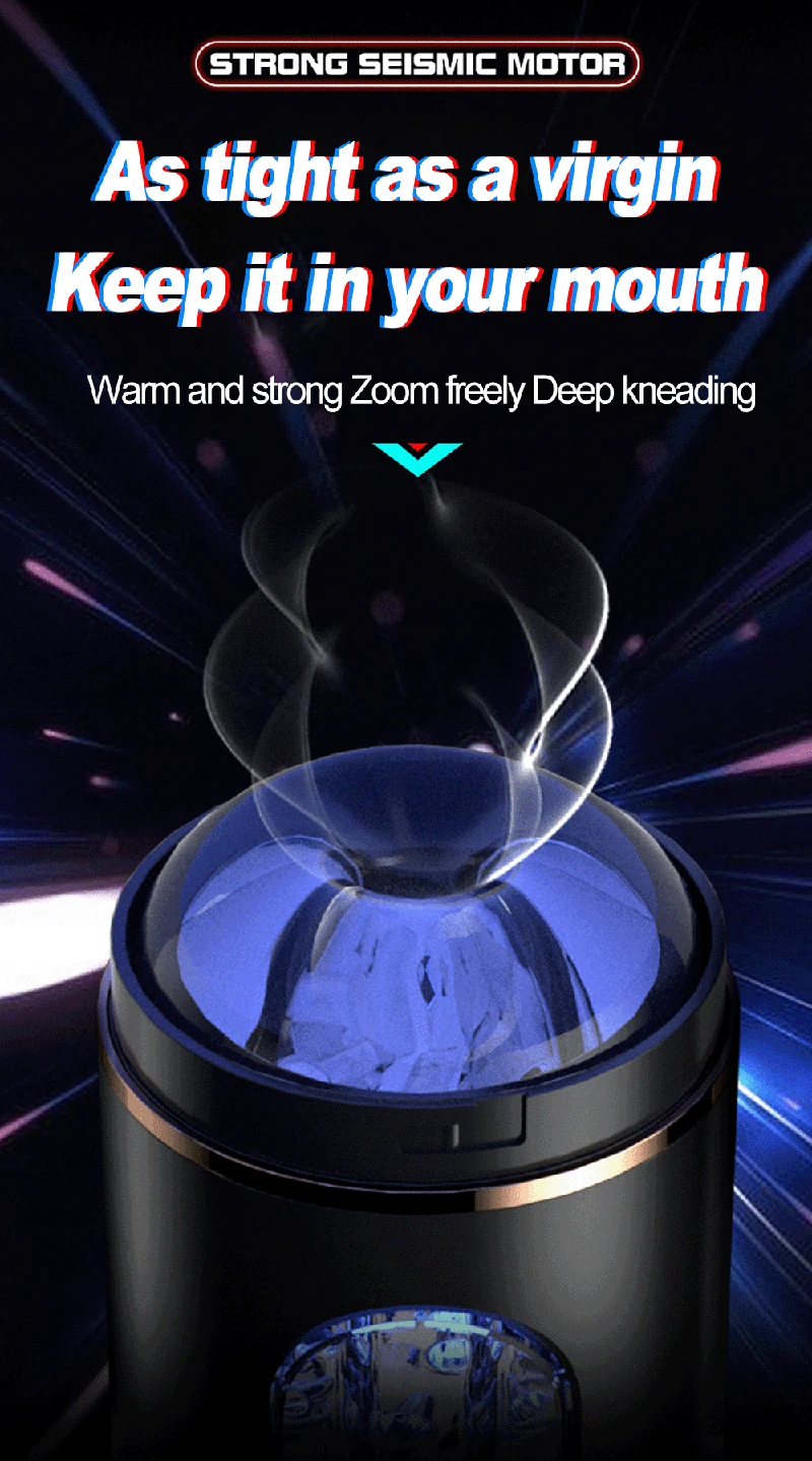 10 Modes Automatic Thrusting Rotating Male Masturbator - Silicone 22 rechargeable thrusting rotating sex toy