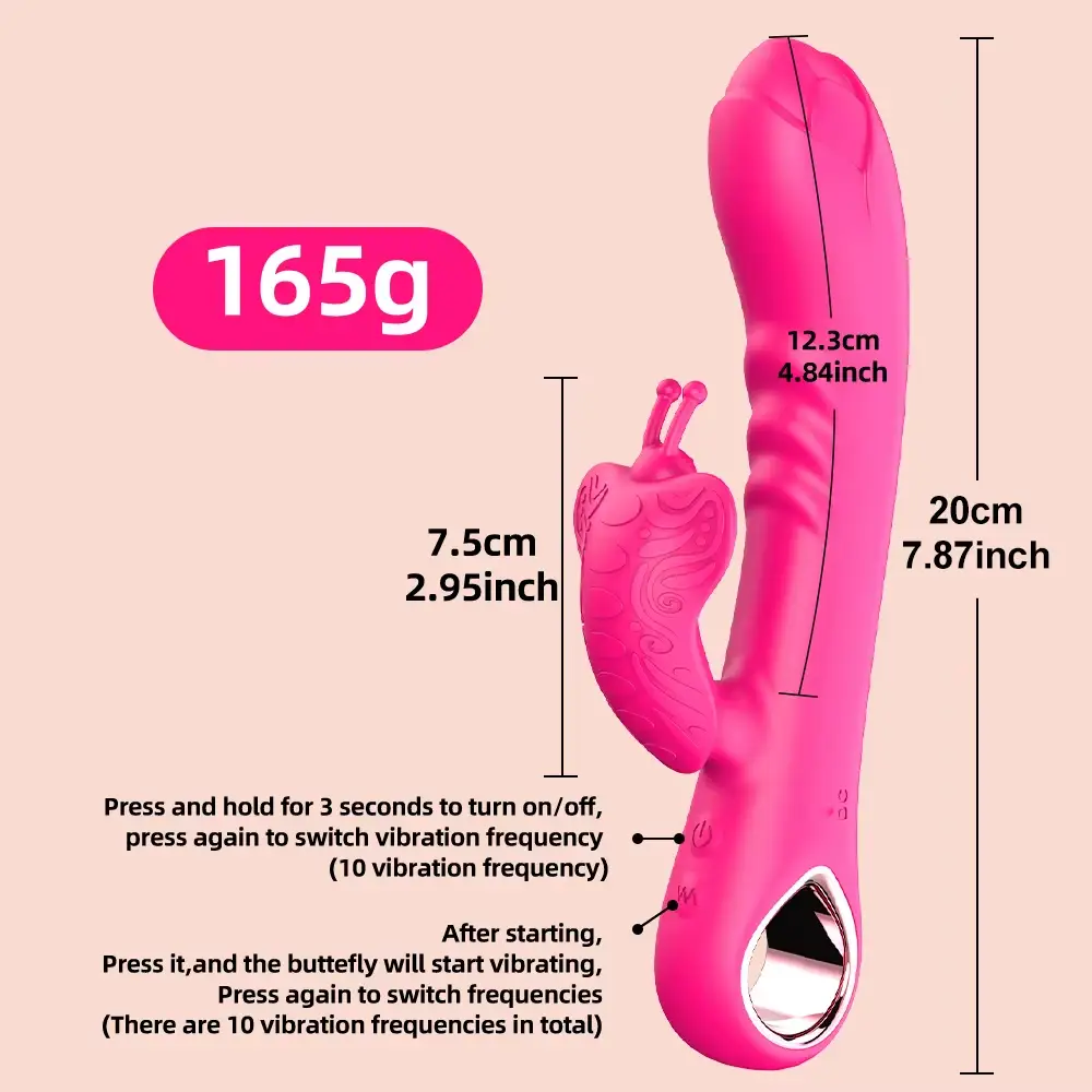 Sex Toys Rose Vibrator Dildo - Butterfly Clit Massager (Silicone) 22 rose shaped vibrator for clitoris