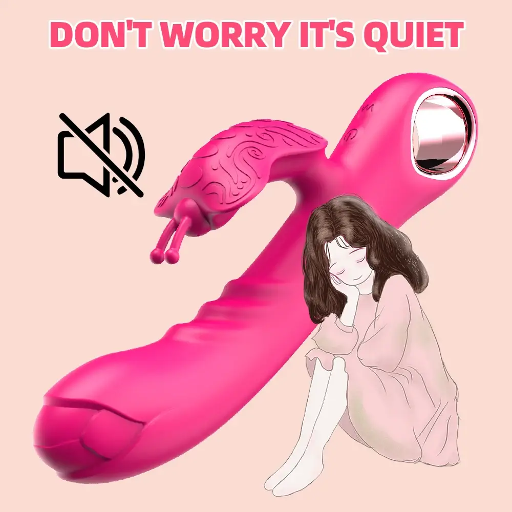 Sex Toys Rose Vibrator Dildo - Butterfly Clit Massager (Silicone) 4 rose vibrator for g spot stimulation