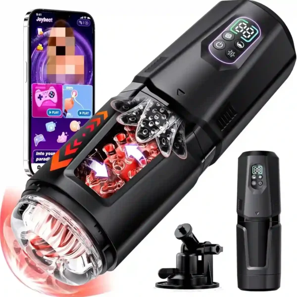Automatic Thrusting Rotating Male Masturbator Ai Sync Lcd Display 