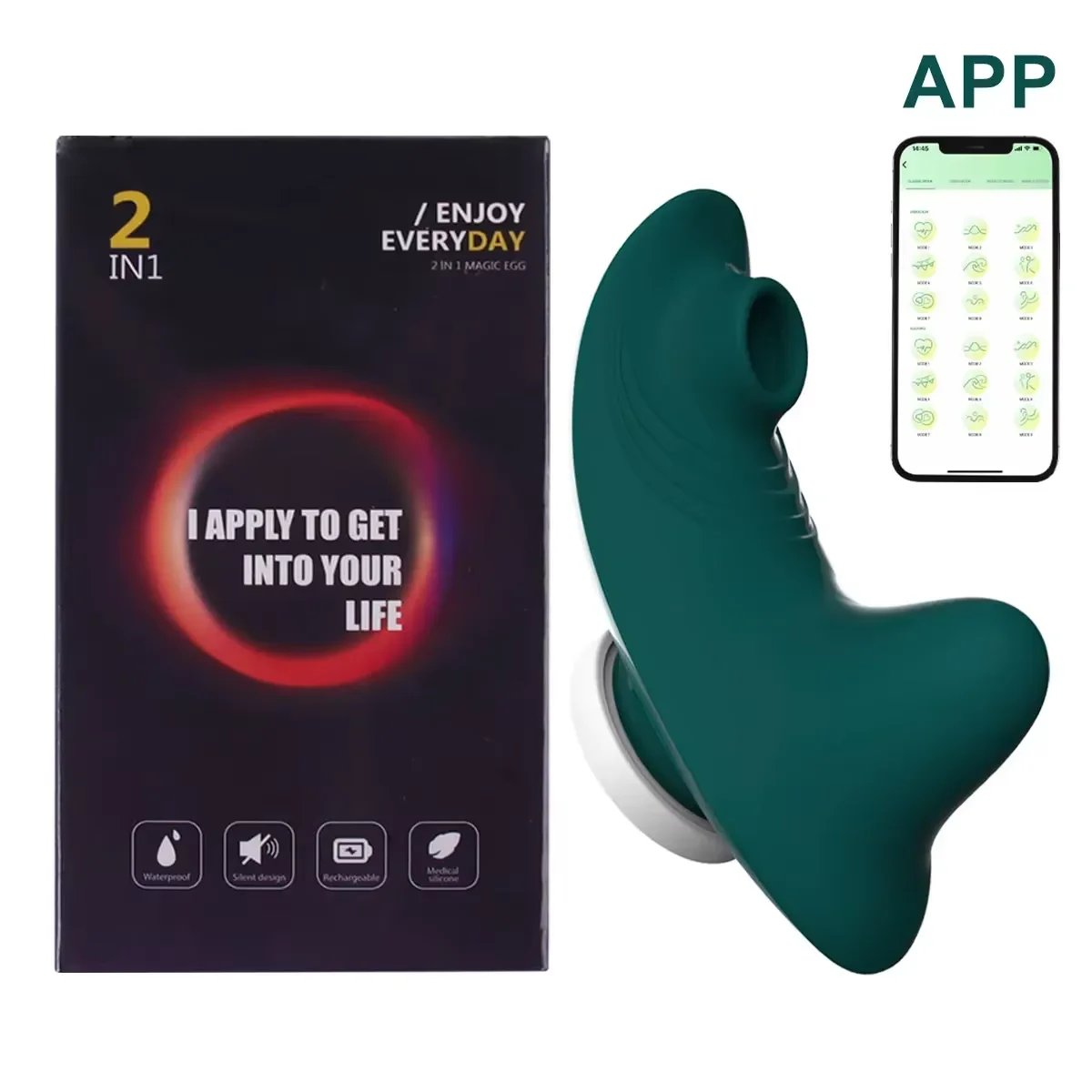 Clitoral Stimulator Panty Vibrator - App Control, Silicone 27 silent panty vibrator with app