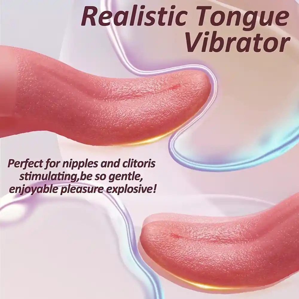 Clitoral Sucking Licking Tongue Vibrator - Silicone 31 small pink tongue shaped vibrator