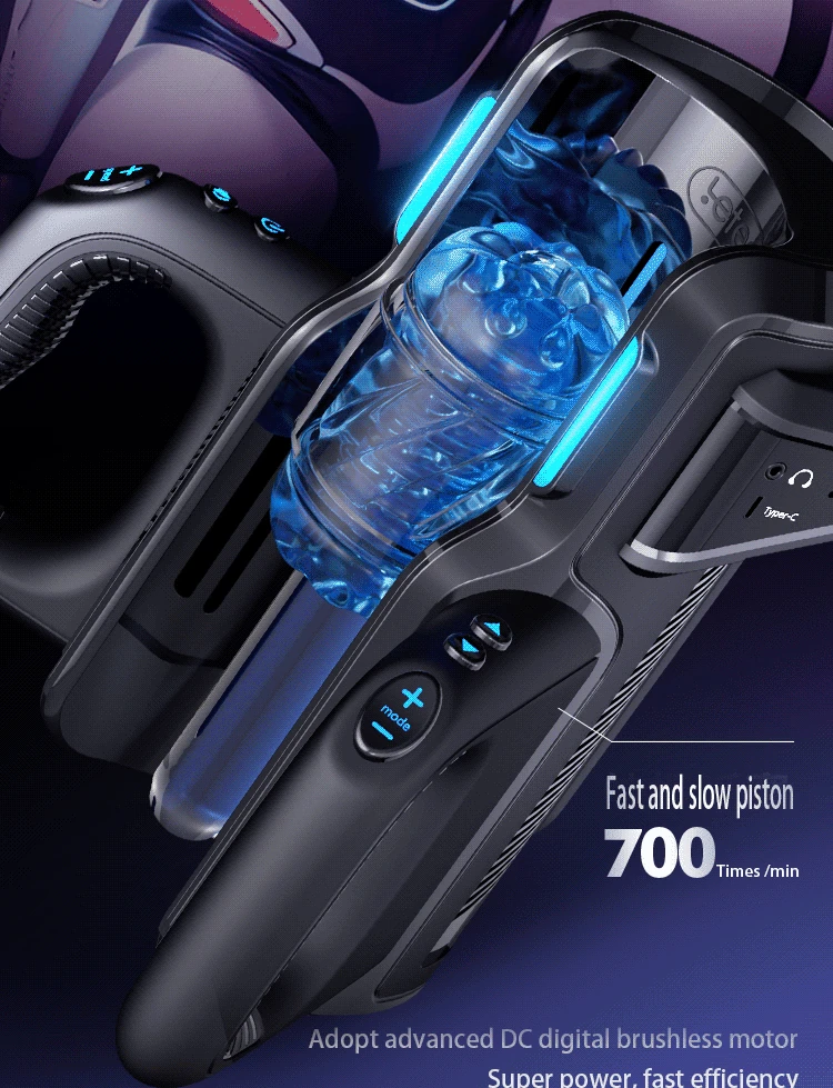 Leten Male Sex Toy - Thrusting Masturbator, Dual Sleeves 33 textured tpe male sex toy