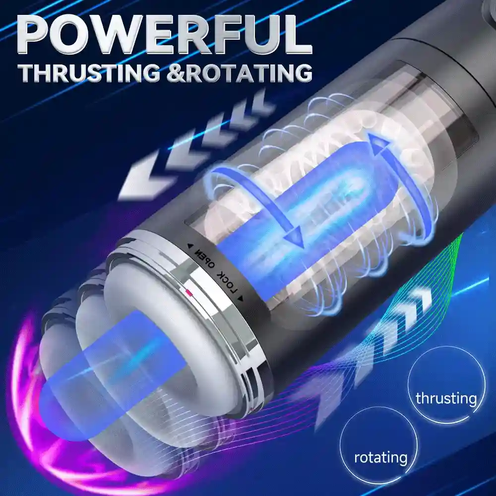 10 Modes Automatic Thrusting Rotating Male Masturbator - Silicone 30 thrusting rotating masturbator usb charging