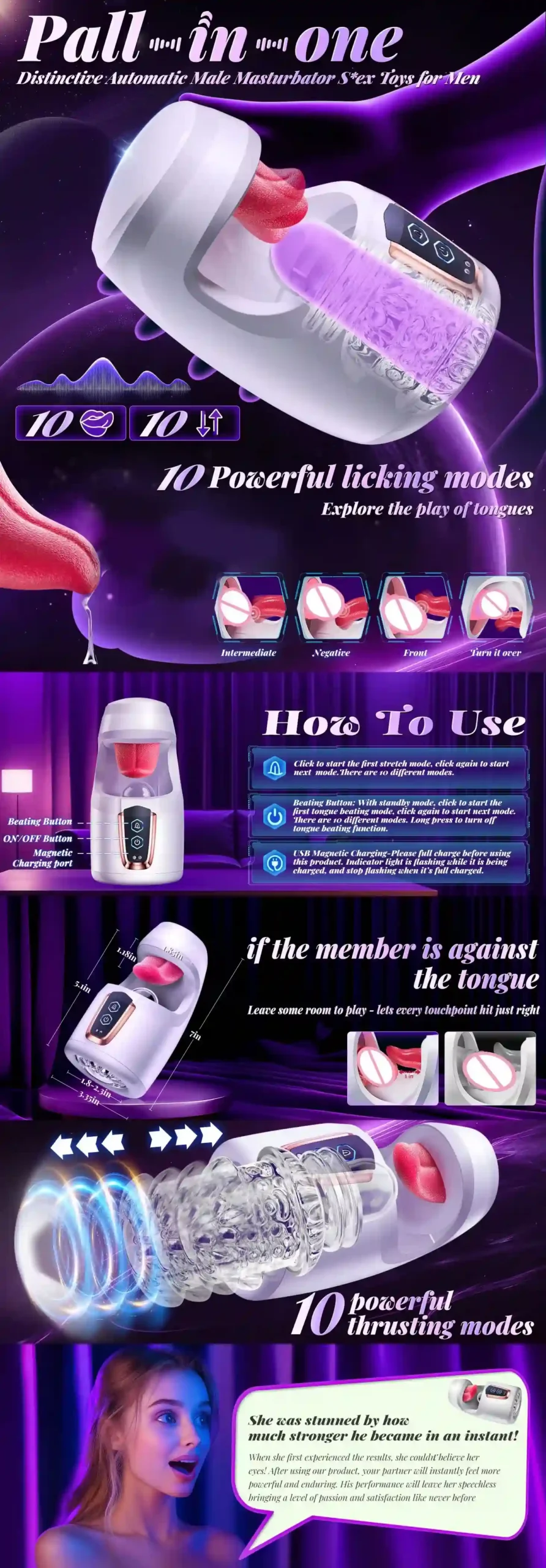 Male Masturbator Stroker - Thrusting, Tongue Licking (TPE) 10 thrusting tongue licking stroker for men scaled