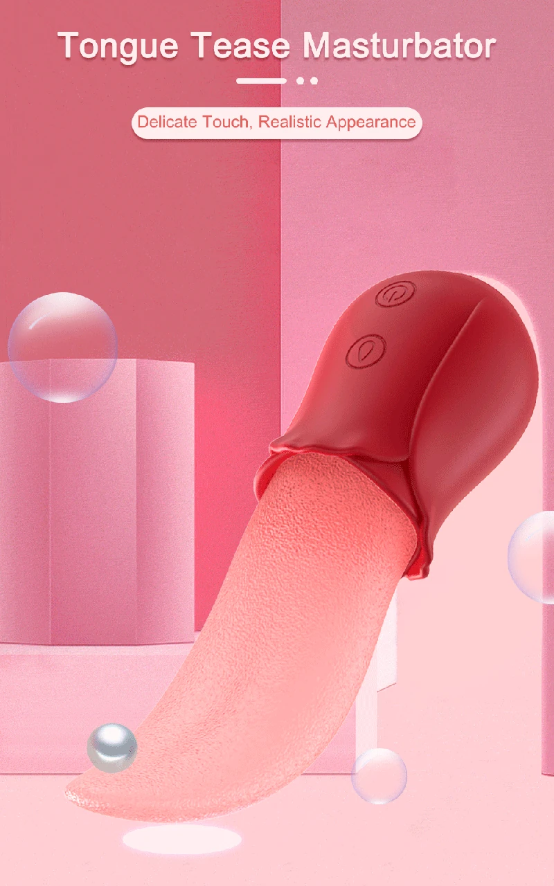 Clitoral Sucking Licking Tongue Vibrator - Silicone 34 tongue design clitoral sex toy