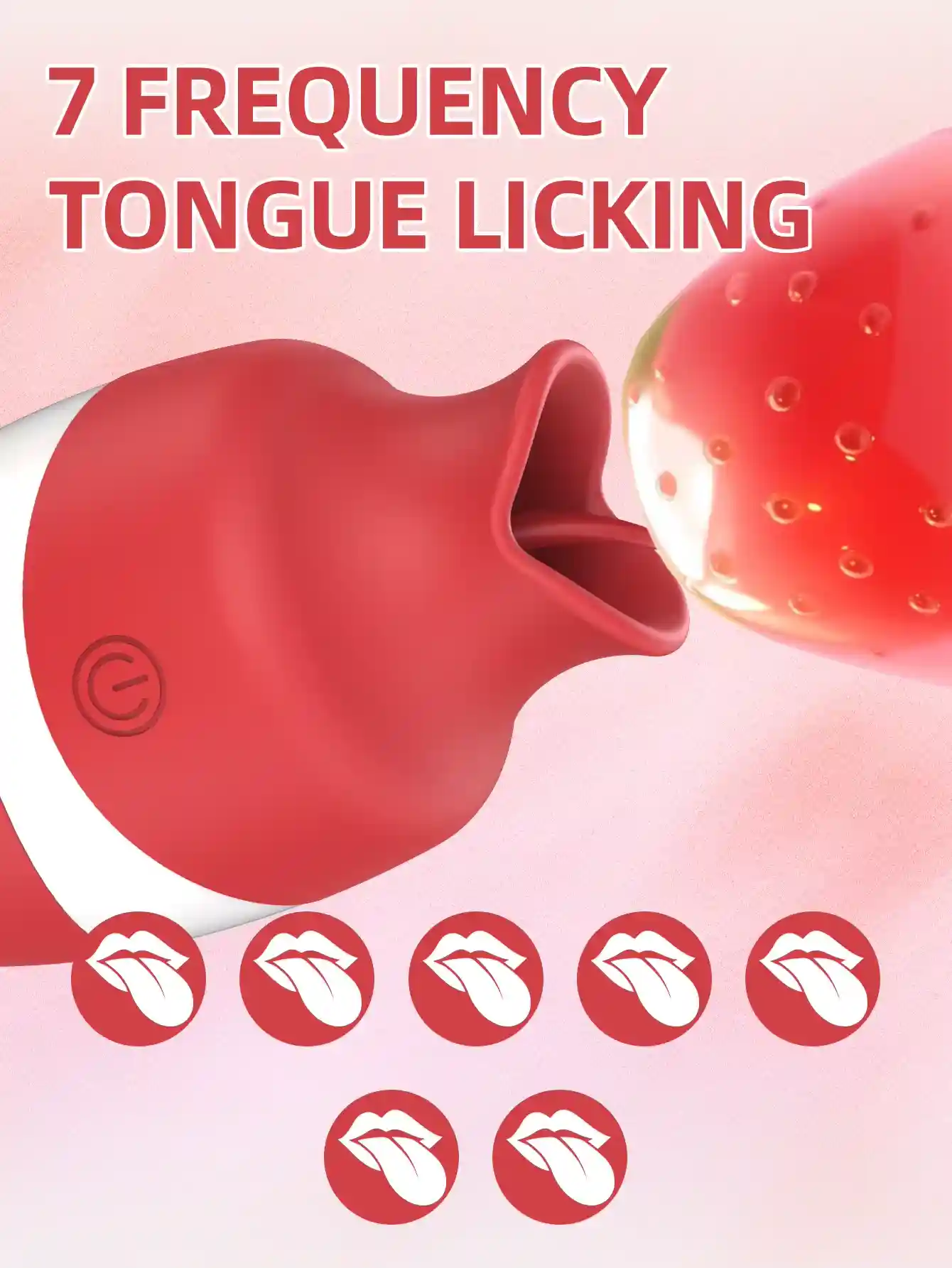 Vibrating Licking Sucking Clitoral Tongue Toy - Silicone, Vacuum Suction 18 vibrating clitoral tongue toy texture
