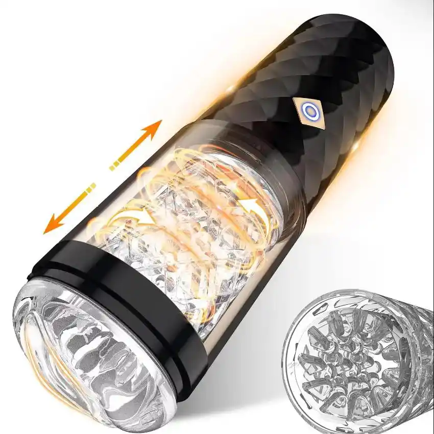 Automatic Male Masturbator Cup - 7 Thrust Modes, TPE Sleeve 6 vibrating stroker cup tpe inner sleeve