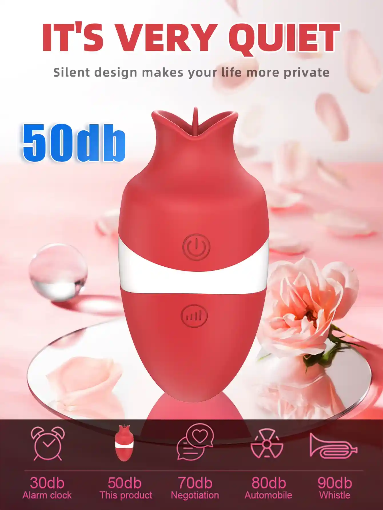 Vibrating Licking Sucking Clitoral Tongue Toy - Silicone, Vacuum Suction 19 vibrating sucking stimulator close up