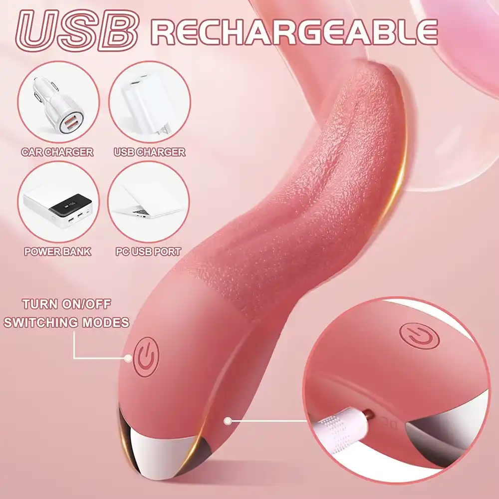 Clitoral Sucking Licking Tongue Vibrator - Silicone 38 vibrating tongue for clitoral stimulation