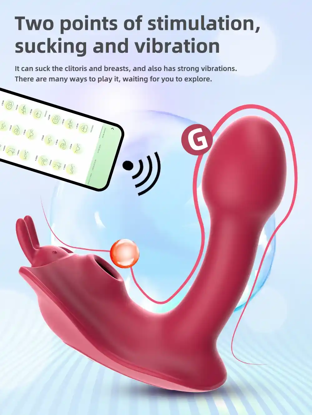 G-Spot Vibrator - App Control Clitoral Sucking Toy (Silicone) 23 waterproof clitoral sucking vibrator
