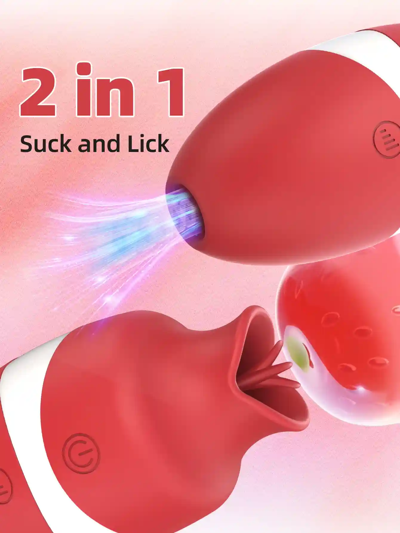 Vibrating Licking Sucking Clitoral Tongue Toy - Silicone, Vacuum Suction 21 waterproof tongue vibe for shower